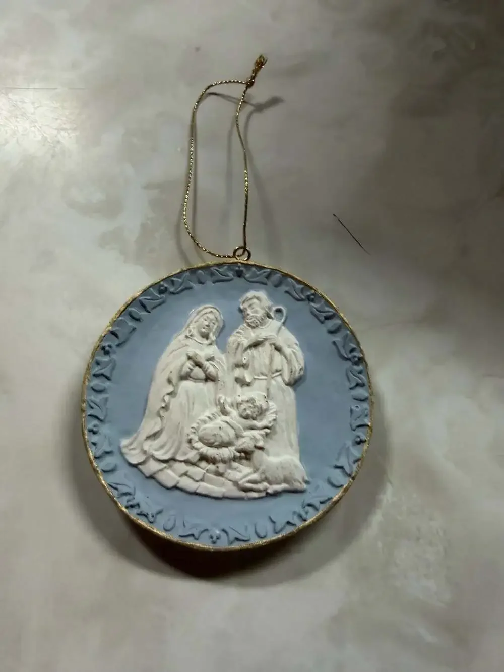 Hand Crafted Ornament - Joseph & Mary with Baby Jesus Holiday 2.75